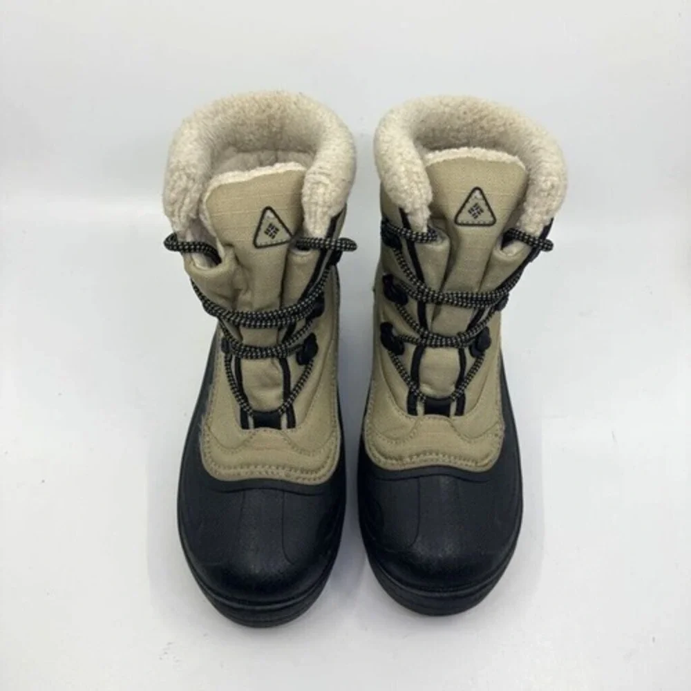 Columbia Cascadian Trinity‎ Snow Boots Women 6 Tan Black Good Waterproof Sherpa